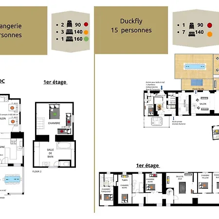 Duckerie 55 Pers 5 Jacuzzi, 15min 別荘 Tamerville
